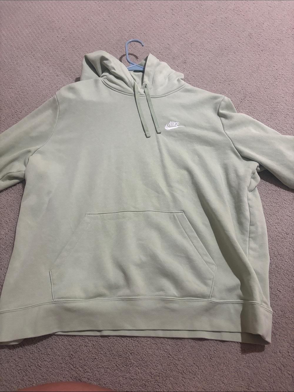 Nike Sage Green Pullover Hoodie with White Logo